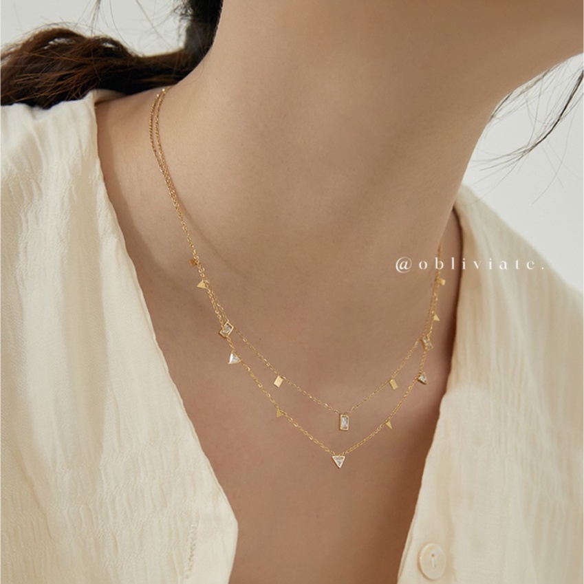 Non-Tarnish • 18K Gold Vintage Diamonds Teadrop Boho Layered Choker Chain Necklace • Necklaces Fashion Jewelry Stainless Titanium Steel