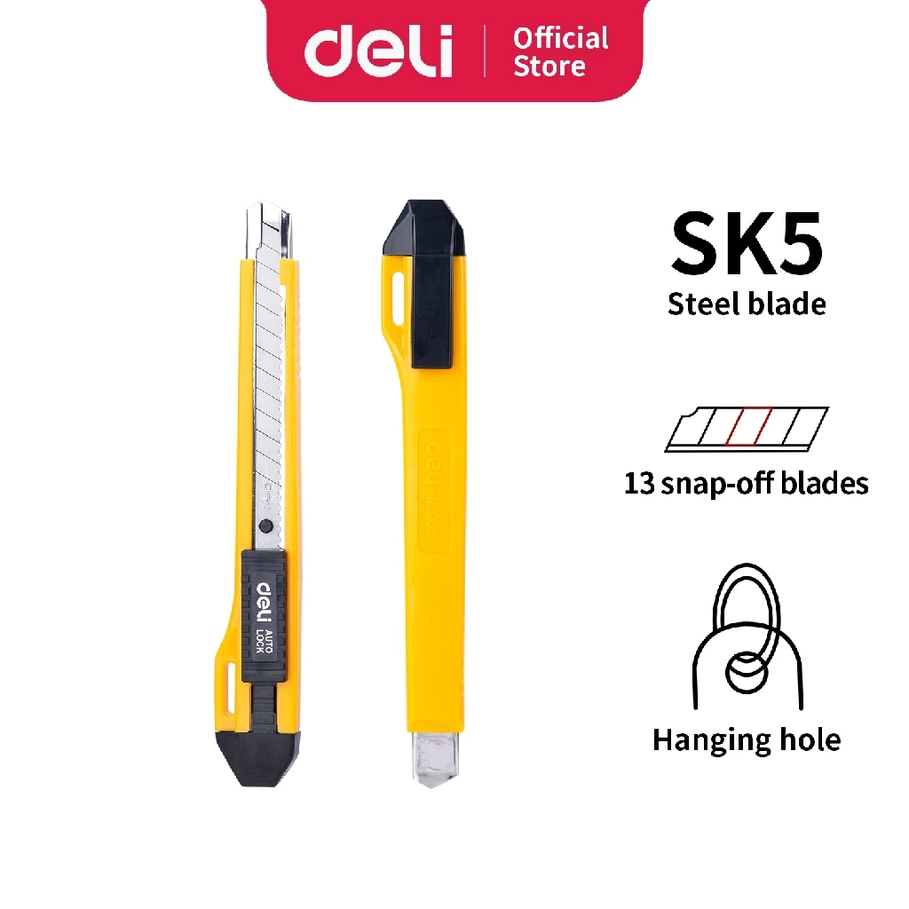 Deli Cutter dengan pisau baja SK5  sistem kunci manual untuk penggunaan yang aman E2031 - Gambar 2