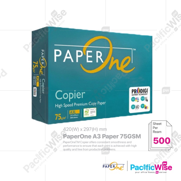 PaperOne/PaperOne A3 Paper/A3 Kertas 75gsm/Copier Paper (500’s/Ream ...