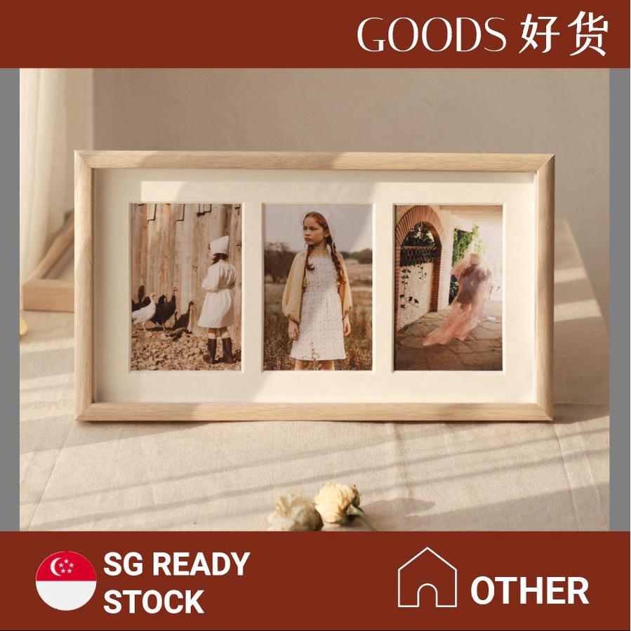 Nordic Style Photo Frame Collage Set | Oak Wood Frames | Wall Hanging and Table Display | Family Portraits