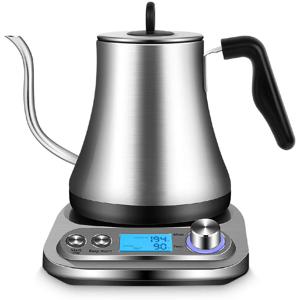 Electric gooseneck kettle on sale with variable temperature control