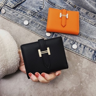 Shop HERMES Bearn Unisex Street Style Plain Leather Folding Wallet