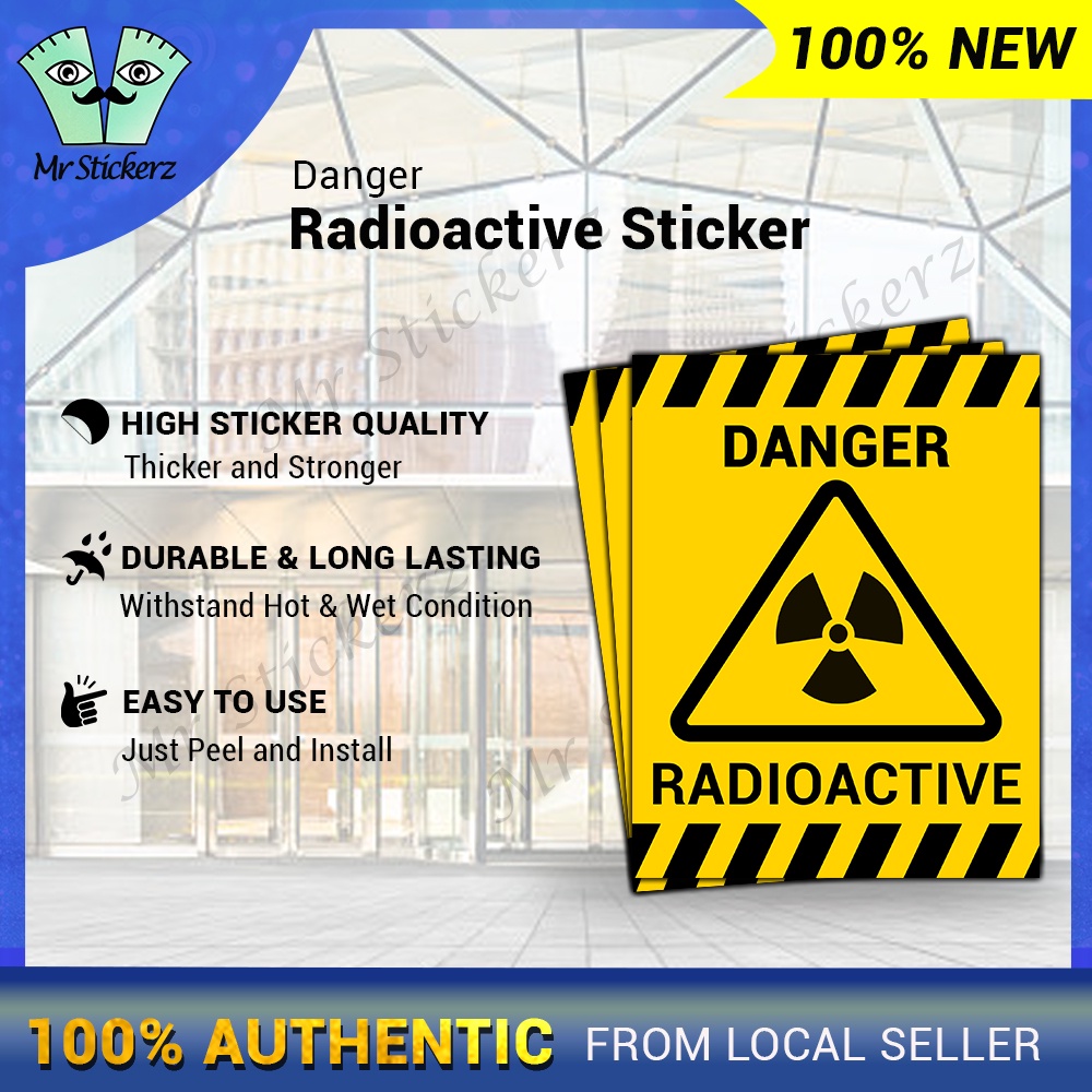 Danger Radioactive Sign Sticker High Sticker Quality Durable and Long ...