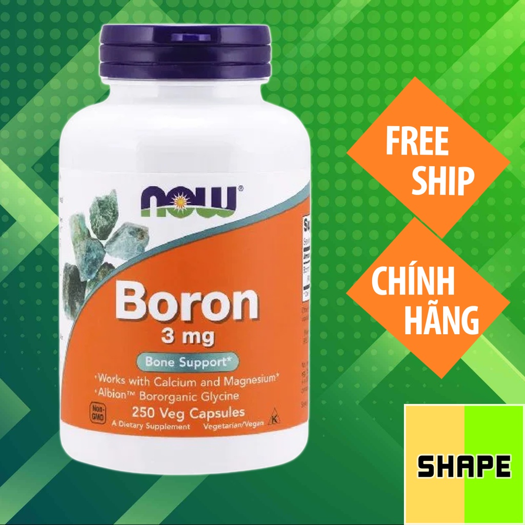 Boron Now Foods Boron 3MG [100250 Tablets] Strong Bones Increase