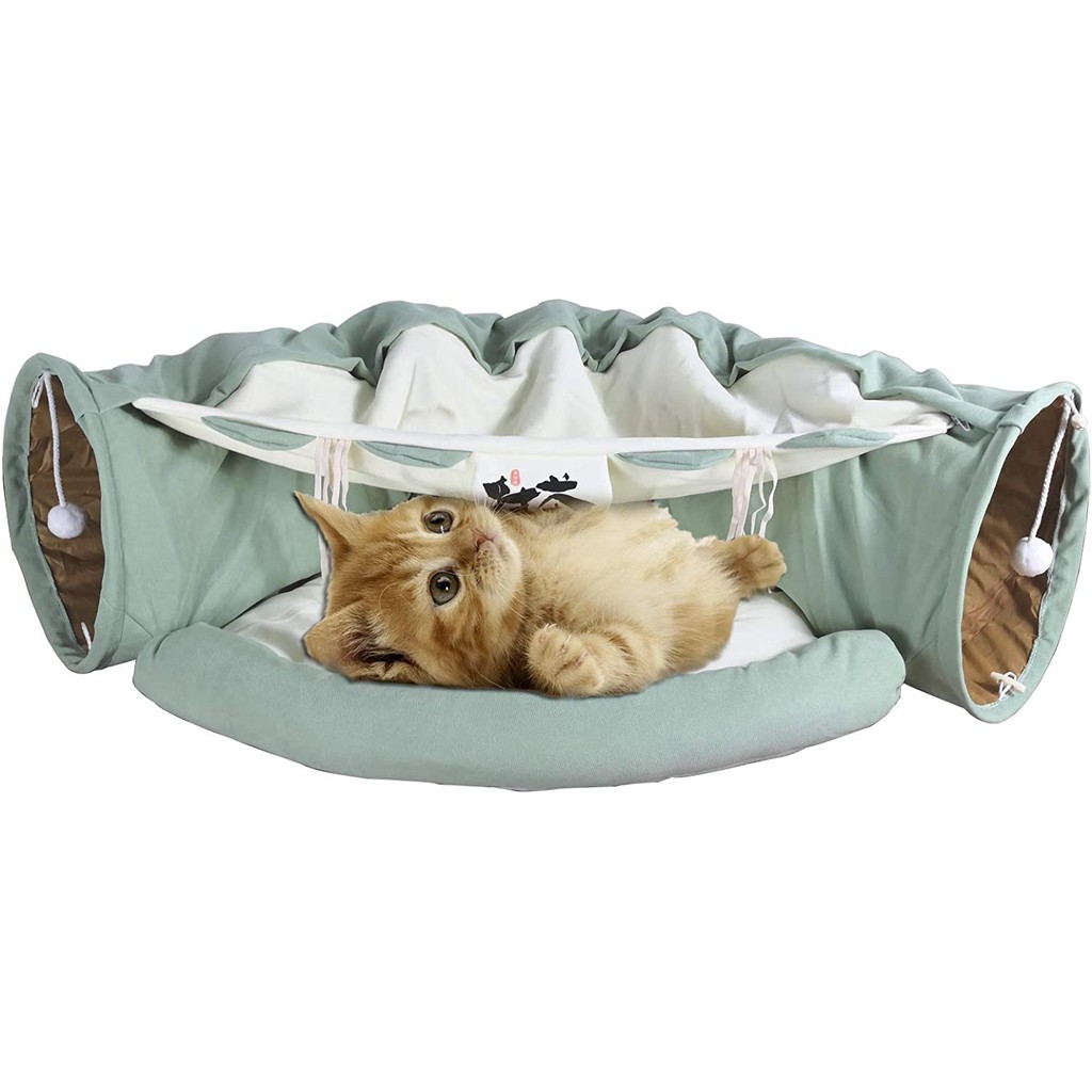 Pet Tunnel Bed Soft Warm ScratchResistant Cat Tunnels for Indoor Cats