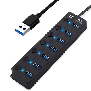 7-Port USB Hub, USB 3.2 Gen1 Hub, USB C Hub with 7 USB 5Gbps Data  Multiports, USB Hub Unique 32° Easy Plug, USB Splitter USB  Expander/Extender for