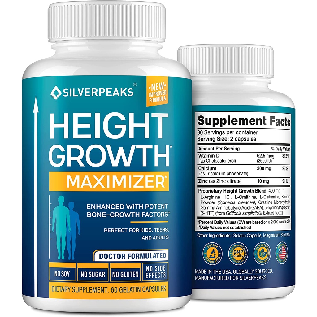 Height Growth Maximizer 60 Capsules Natural Height Pills to Grow