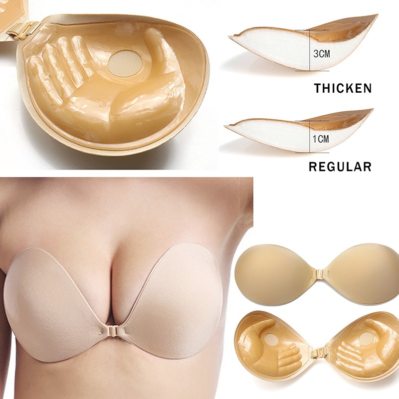 Cheap Invisible Push Up Bra Backless Strapless Bra Seamless Front Closure  Bralette Underwear Women Self-Adhesive Silicone Sticky