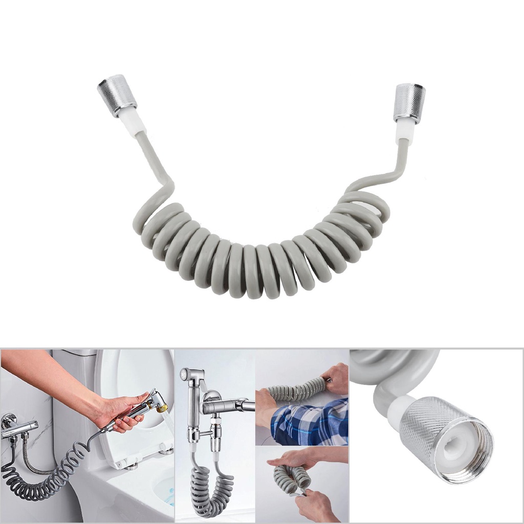 2m Flexible Telescopic Shower Hose ABS Spring Replacement Shower Hose ...