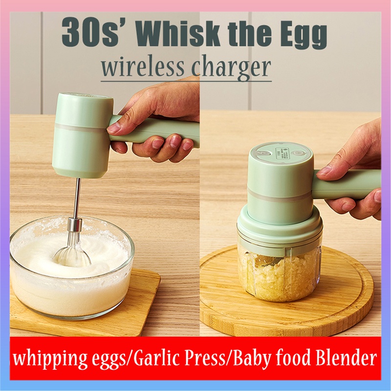 Portable Handheld Mixer Electric Hand Blender Egg Beater Garlic Chopper