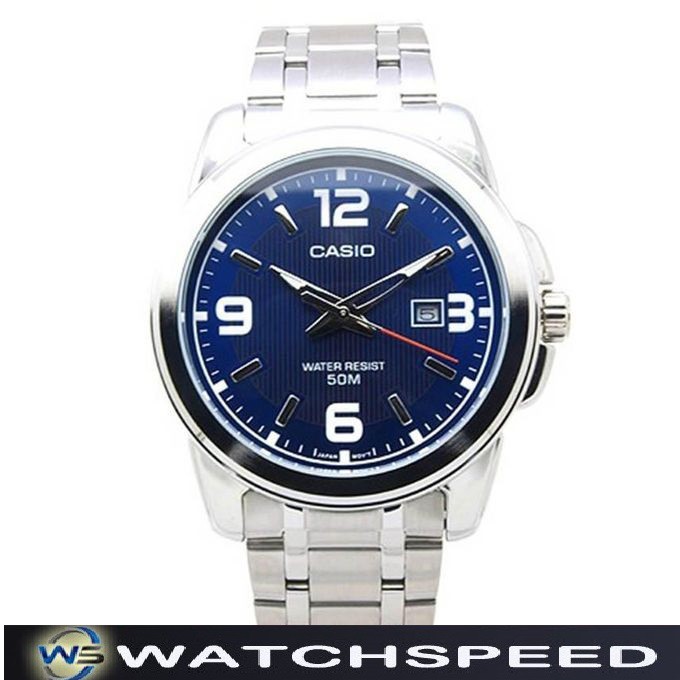 Casio MTP-1314D-2A MTP1314D-2A Blue Dial Silver Stainless Steel Men's ...
