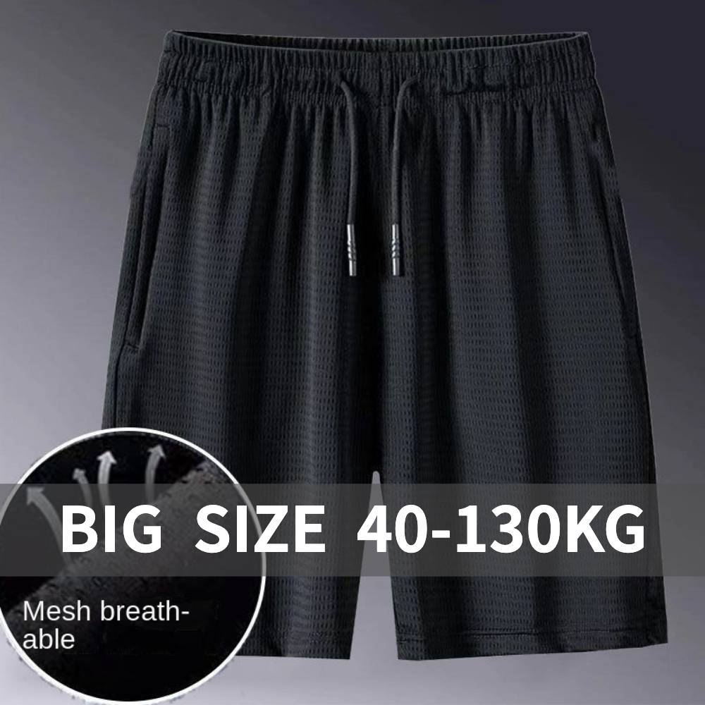 🔥Oversize🔥Men Ice Silk Mesh Cool Breathable Sports Plus Size Shorts ...