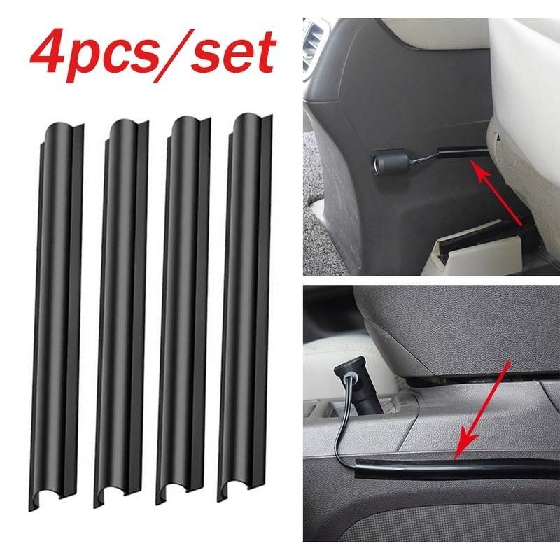 4 Pcs/set Hidden Wire Cover Car Cable Clip Organizer Protector Line Sleeve with Double-sided Tape for Auto Interior Accessories
