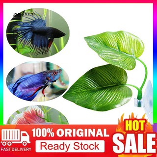 Fish Tank Decorations Betta Fish Ornaments Fish Leaf Hammock with Suction Cup Betta Spawning Natural Shelter Fish Resting Mushroom Bed Aquarium