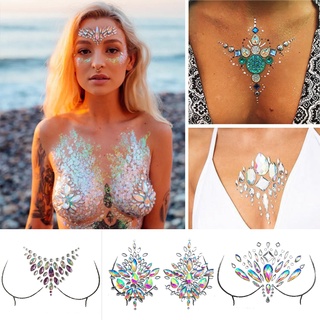 Festival Face Jewels Sticker, 3-Color Mermaid Tear Face Gems Glitter Tattoo  for Eye Corner and Forehead, Bindi Rhinestone Face Jewelry Rave Party