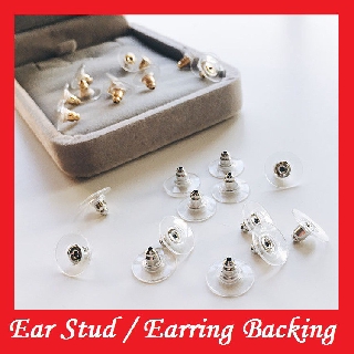 10 Pair Soft Earring Backs Silicone, Flat Earring Backs for Studs