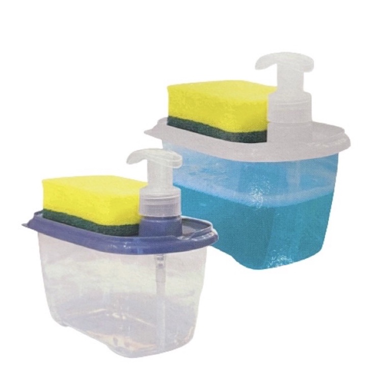 ELIANWARE Soap Dispenser Box with Sponge E-1102 / Kitchen Dishwasher ...