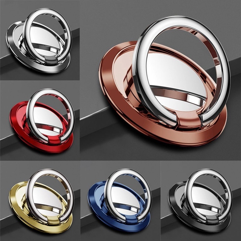 Spin Rotatable Thin Magnet Metal Finger Ring Phone Holder 360 Degree Rotatable Smartphone Socket  For Magnetic Smartphone Stand