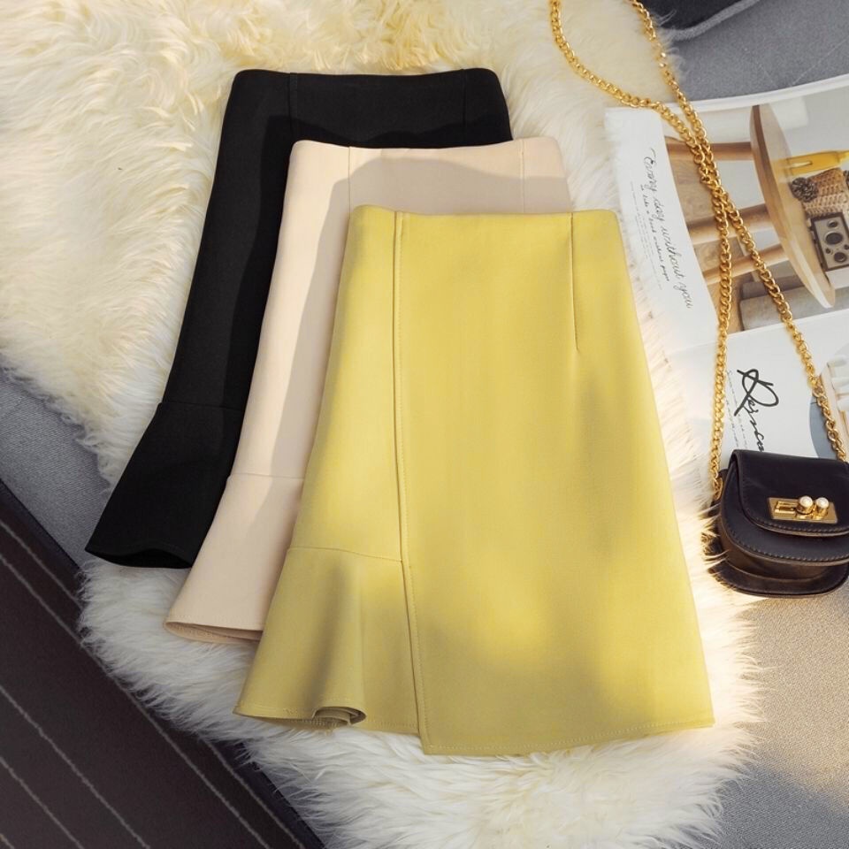 Irregular Fishtail Skirt Summer Slimmer Look Hip Wrap Anti-Exposure ...