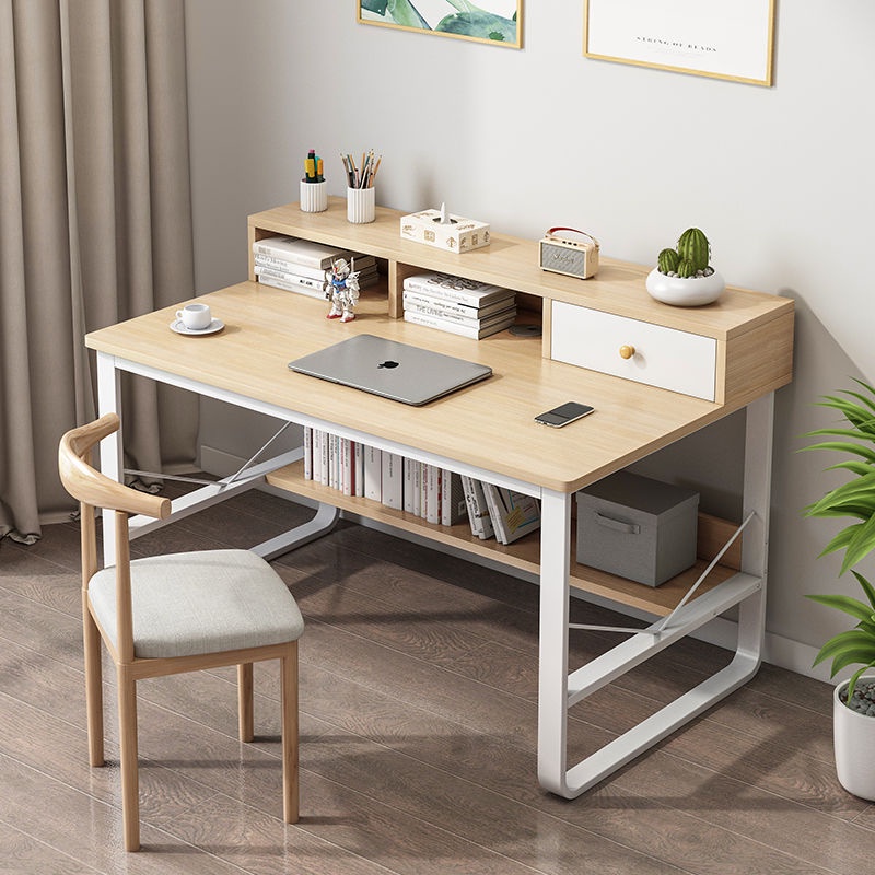 【Free Table Bookshelf Integrated Desk Bedroom Student