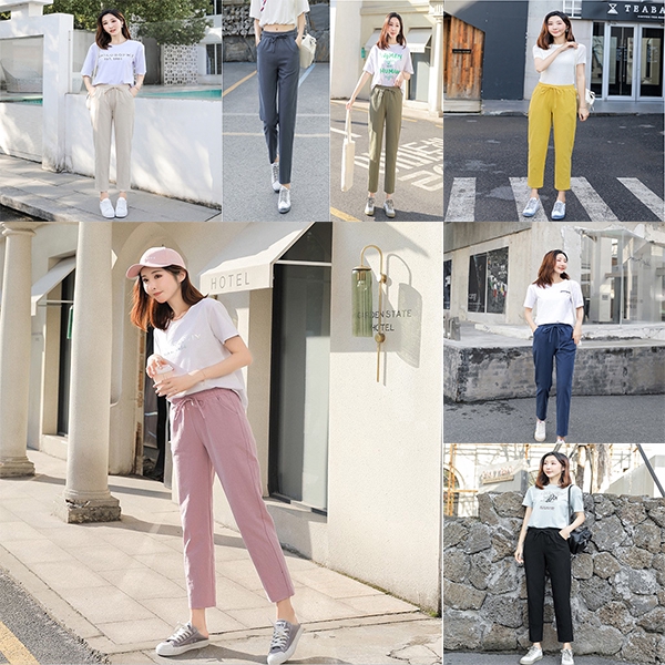 Multi Color New Fashion Women Trousers Female Cotton Loose Casual