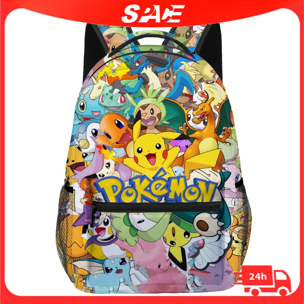[Ready Stock] pokemon school bag pet elf pikachu primary and secondary