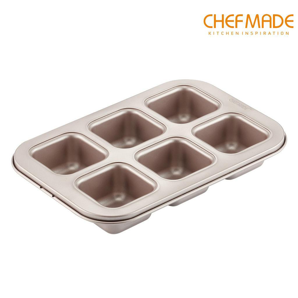 CHEFMADE 9-Inch Square Cake Pan, Non-Stick Deep Dish Bakeware for Oven Baking (Champagne Gold)