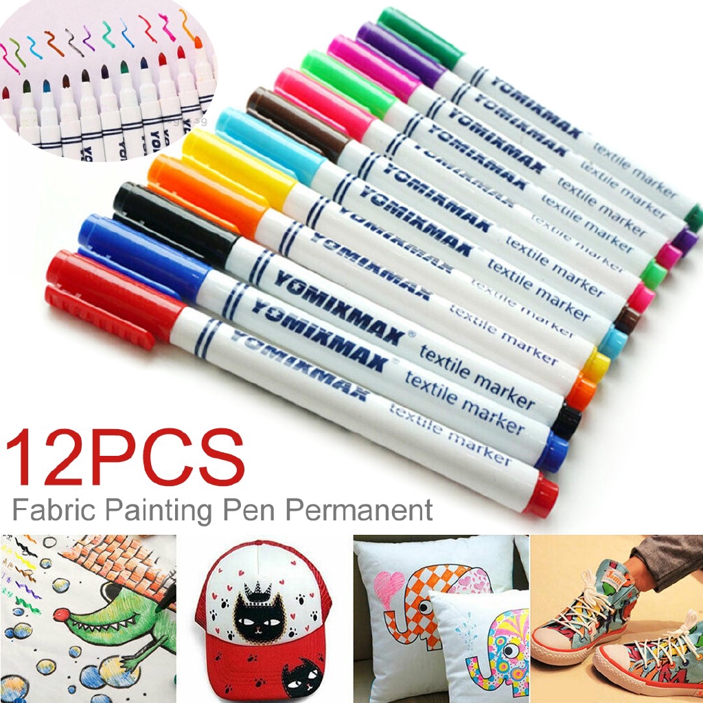 8Pcs Clothes Textile Markers Fabric Paint Pens DIY Crafts T-shirt Pigment Painting  Pen Writing Liner Marker Pen YIY