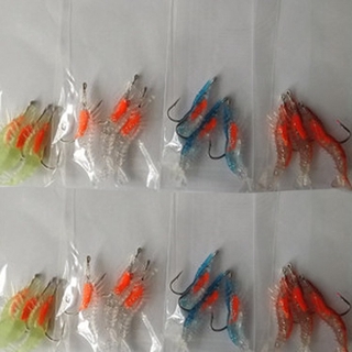 Silicone Simulation Noctilucent Soft Prawn Shrimp Fishing Lure Hook Bait -  Orange, 11cm