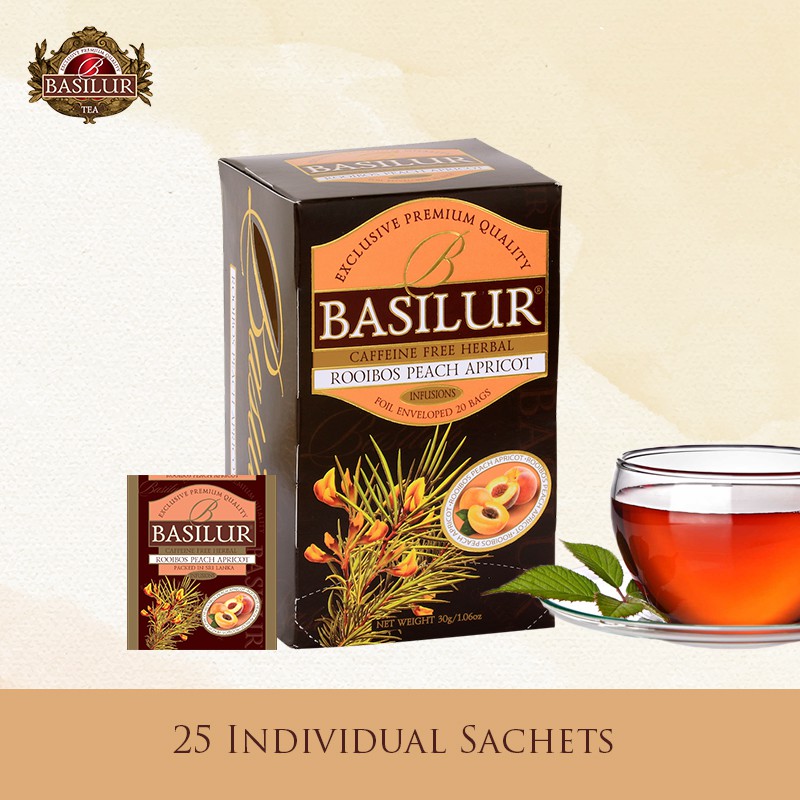 Basilur Caffeine-free Peach & Apricot Rooibos Tea (25 Sachets) | Shopee ...