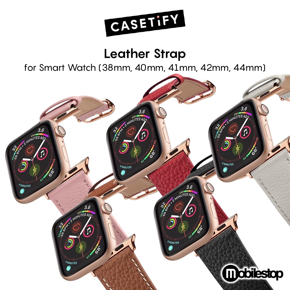 Casetify Apple Watch 2-in-1 Italian Leather Watch Band Brown compatible  with series 1-7 蘋果手錶 義大利 錶帶 配送42mm 保護殼