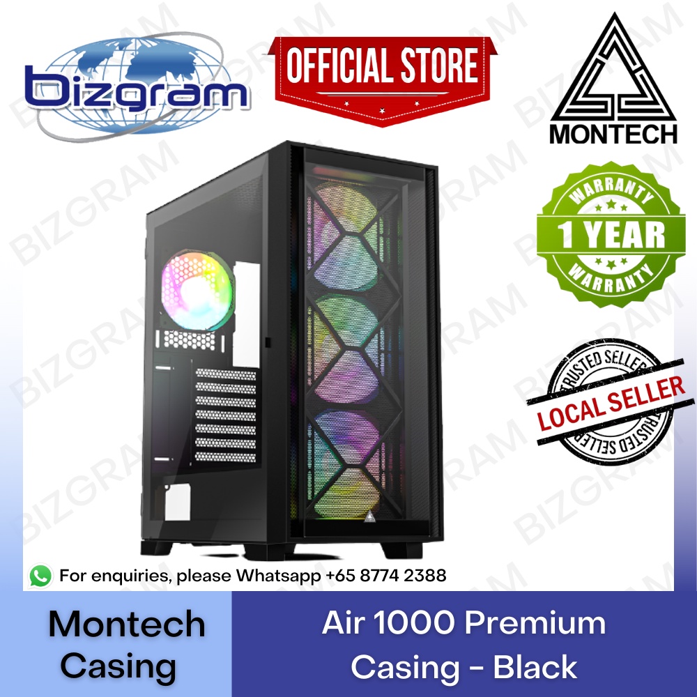 Montech Air 1000 Premium ARGB ATX Casing - Black MNT-AIR1000-PREMIUM-B ...