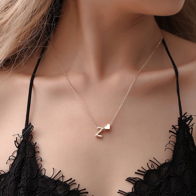 Cute hot sale initial necklace