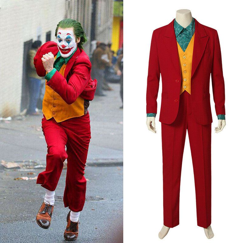 Mens New Joker Movie Arthur Fleck 4pcs Suit Set Clown Cosplay Halloween ...