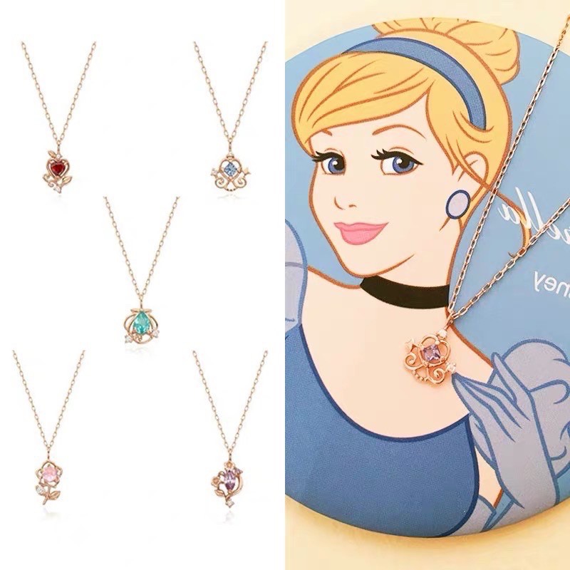 Lloyd necklace Japanese Hong Kong Style Disney famous girl heart princess series ins net red ring simple super immortal Shopee Singapore