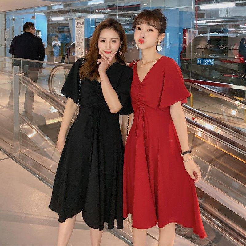 shopee party dress Korean Women Clothes Party Korean Dress Shopee Dress Casual Long Kpop Black  Dress Jual Sexy