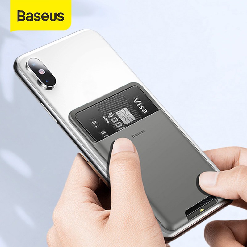 ?✅SG READY STOCK?Baseus Universal Phone Back Wallet Card Slots Case For Phone 12 11Pro Max X Sumsung Case 3M Sticker Sil