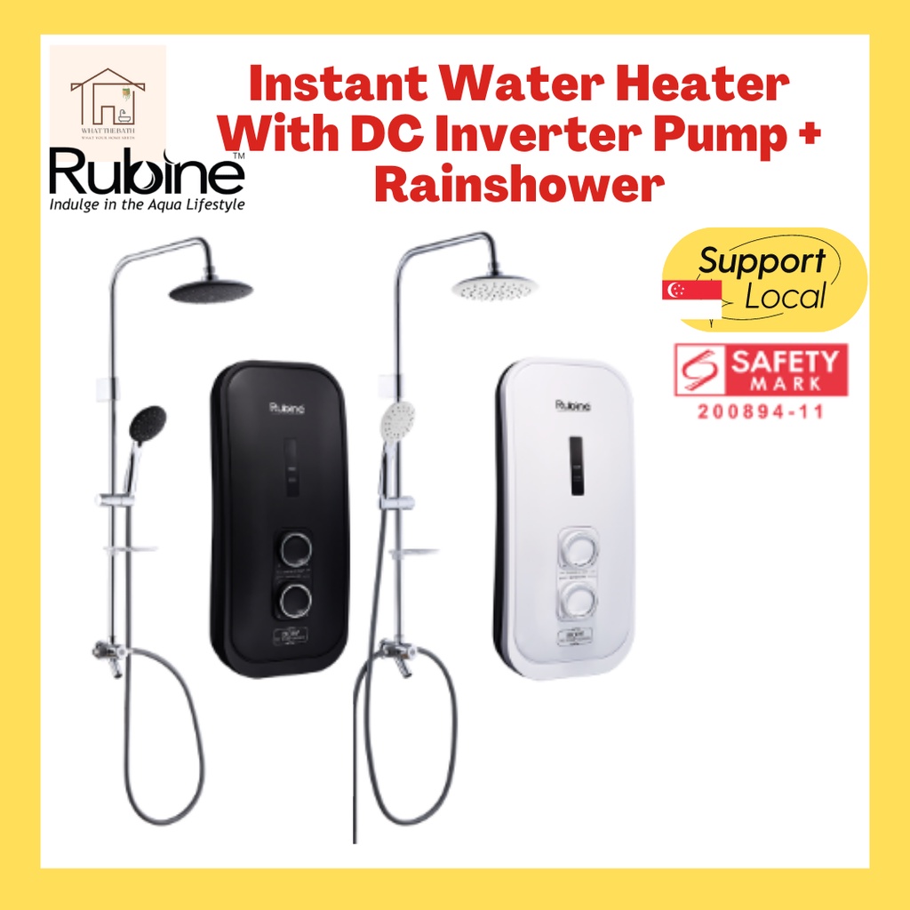 [SG SELLER] Rubine Bow DC Pump Instant Water Heater 3388 Rain Shower ...