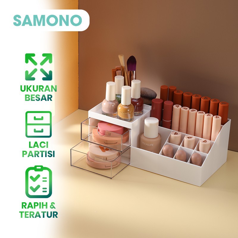 Large Cosmetic Rack Plastic Organizer 2-Tier Storage Box SSB001 ...