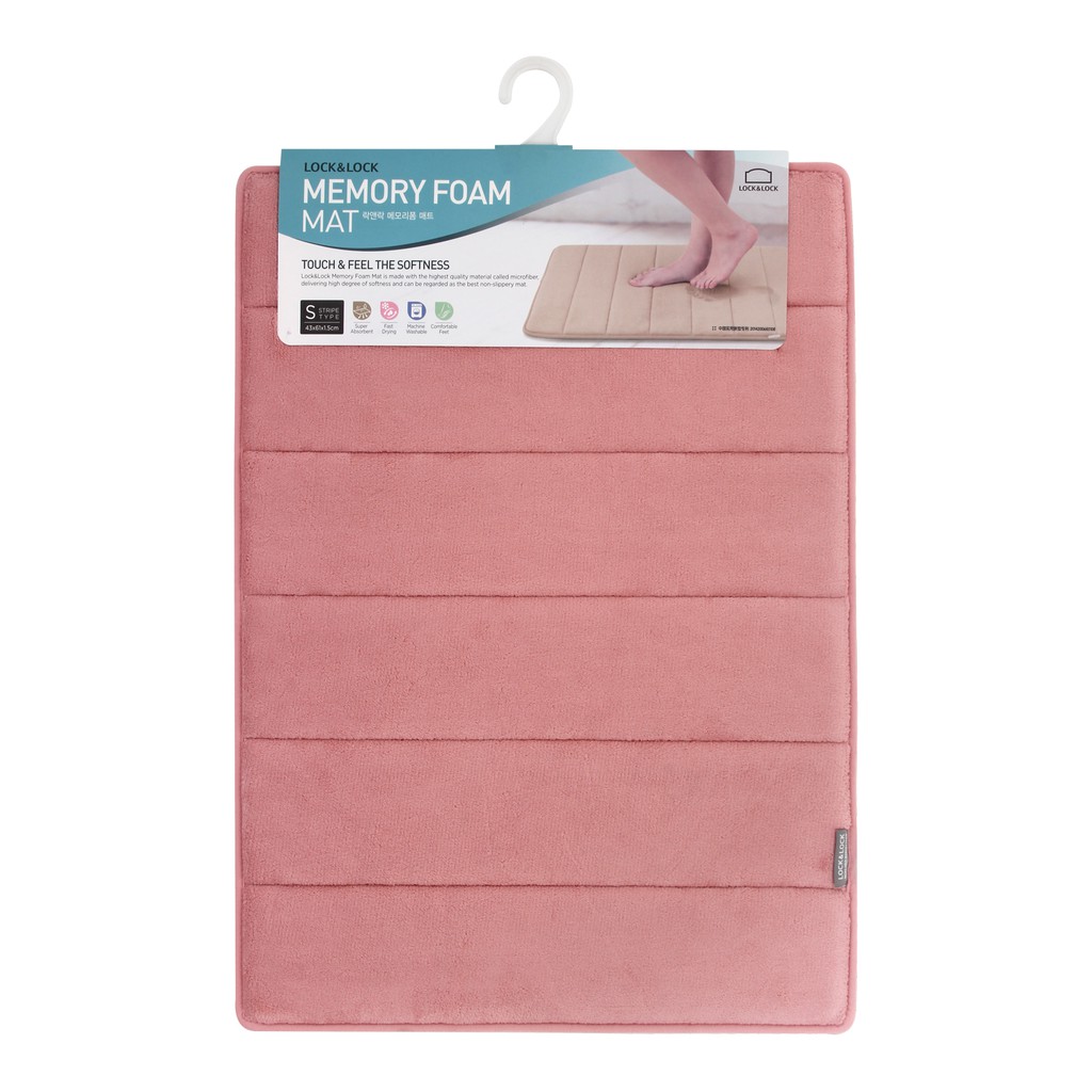 LocknLock Official Memory Foam Mat S Stripe Type (ETM280PK) Shopee