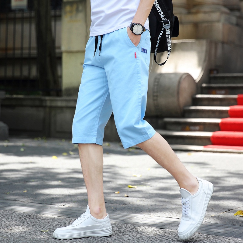 ‼️HOT SELLING?‼️ 100% Cotton M-4XL Men Bermudas Shorts 3/4 Cropped Pants Korean Casual Short Chinos Man Straight Clothing Summer