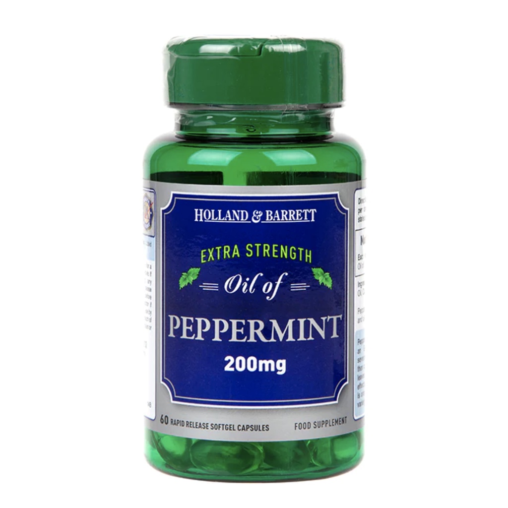 Holland & Barrett Extra Strength Oil of Peppermint 60 Capsules 200mg ...