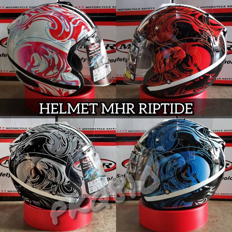 HELMET MHR OF518 RIPTIDE ( PINK / SILVER / BLUE / RED ) | Shopee Singapore