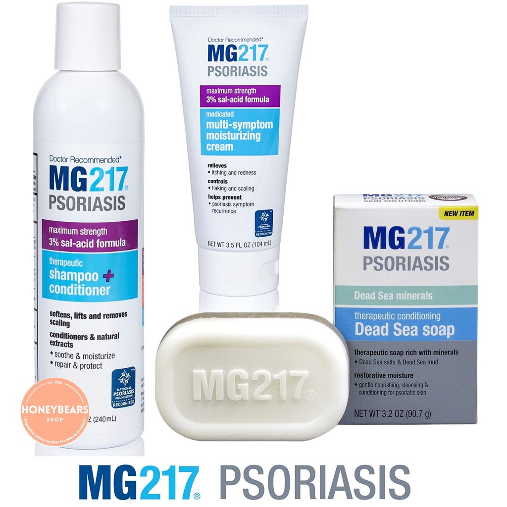 MG217 Psoriasis 2 in 1 Shampoo + Conditioner, Moisturizing Cream, Dead ...
