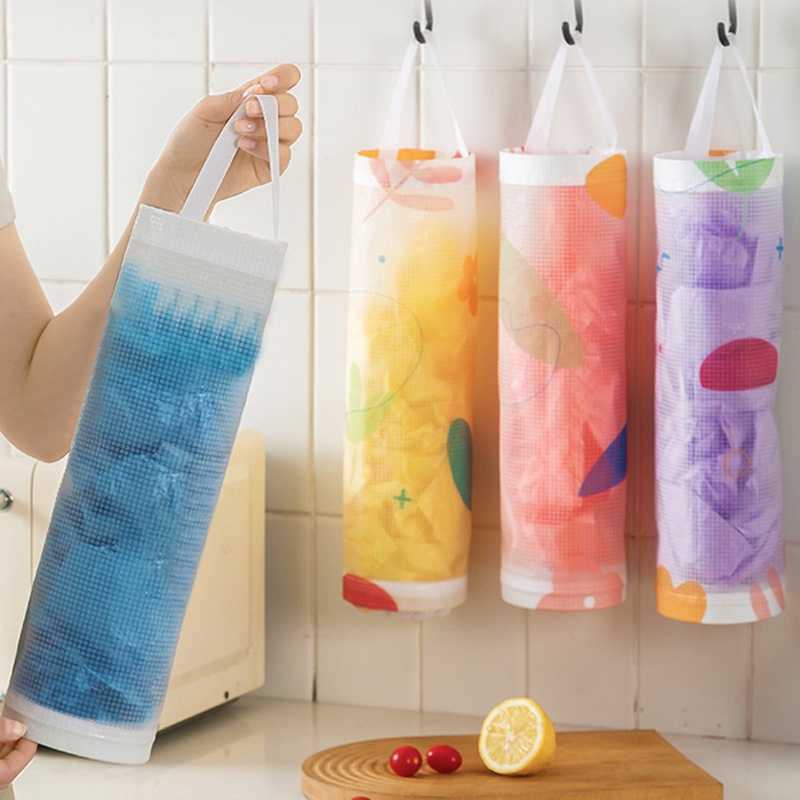 Home Grocery Bag Holder Wall Mount Plastic Bag Holder Dispenser Hanging