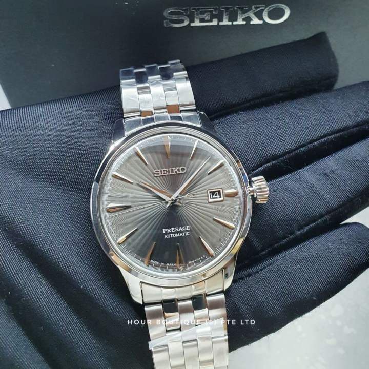 NEW SEIKO Presage Automatic Grey/Silver Moon-Cocktail Dial Men's