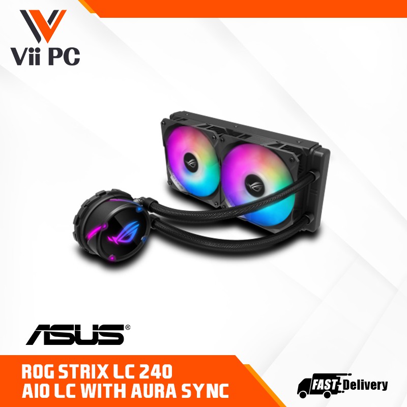 ASUS ROG Strix LC II 240 all-in-one liquid CPU cooler with Aura Sync ...
