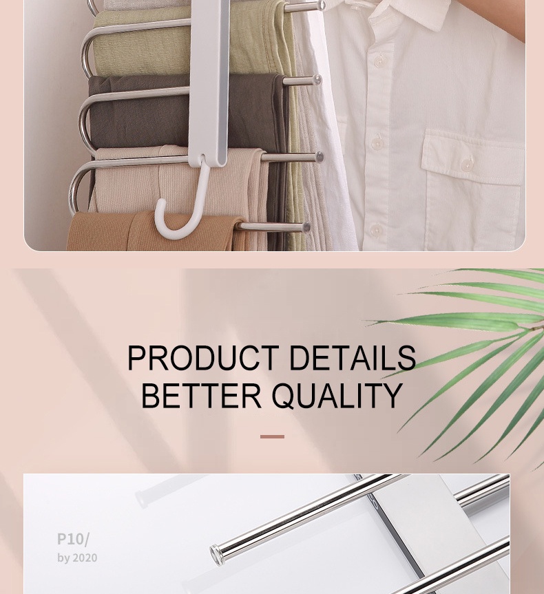 ECOCO Folding Multifunctional Pants Rack Storage Clothing Closet ...