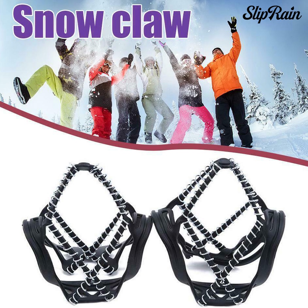 (SlipRain) 2Pcs AntiSlip Spikes Cleat Crampons Shoe Cover Ice Snow