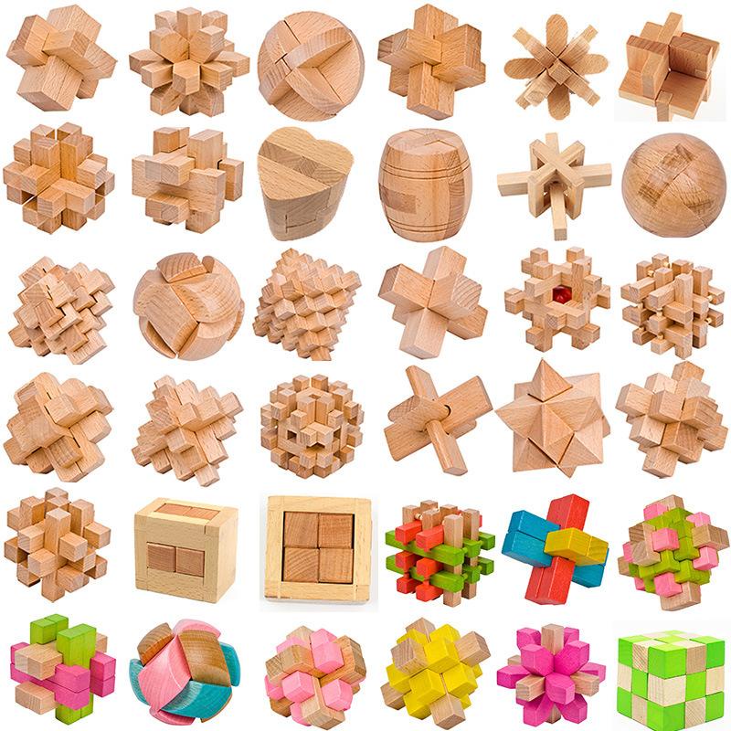 Children's Wooden Toys Beech Kongming Lock Adult Educational Leisure